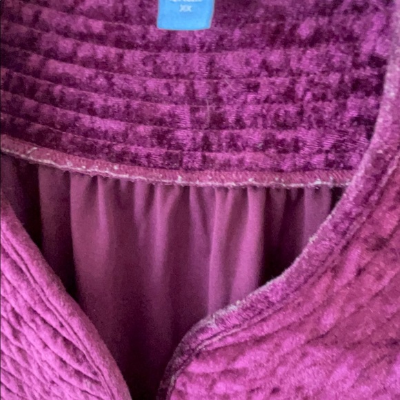 Moonbeams PURPLEE Robe House Coat crushed velvet snap front Size XXL. - Picture 9 of 14